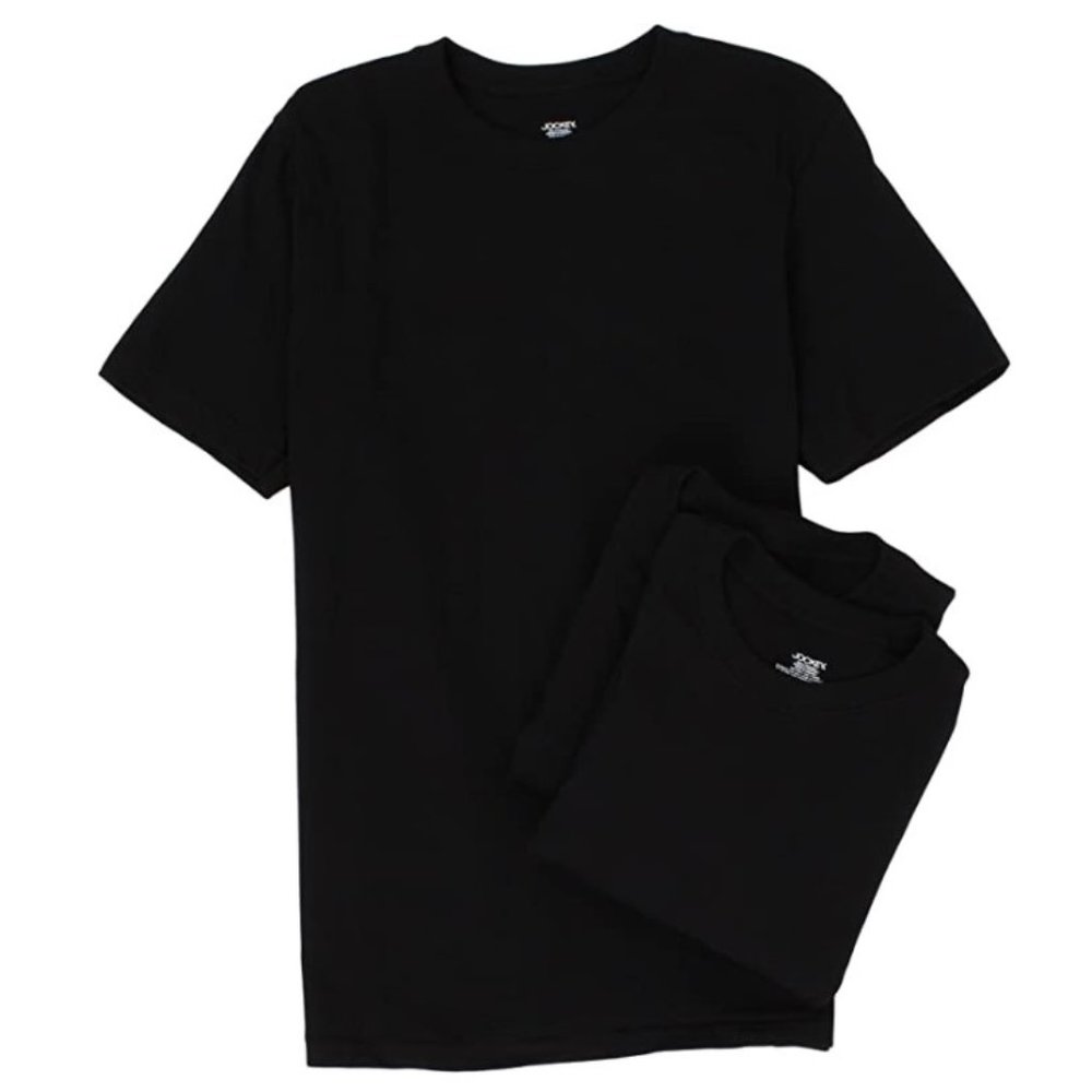 Jockey Classic Crew Neck T-shirt. NWT. Small. Black. 3 pack